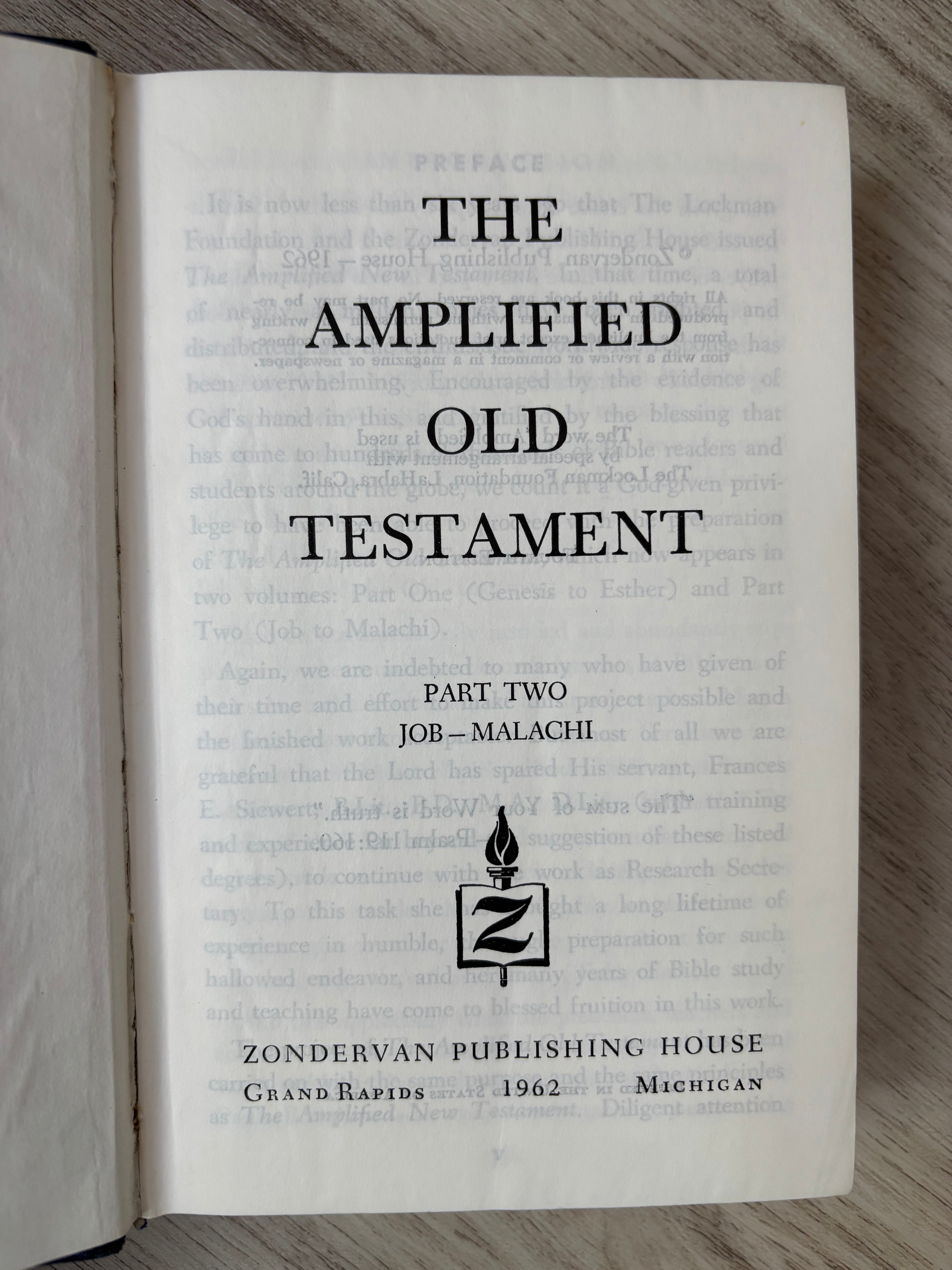 The Amplified Old Testament: Part Two, Job to Malachi by Zondervan