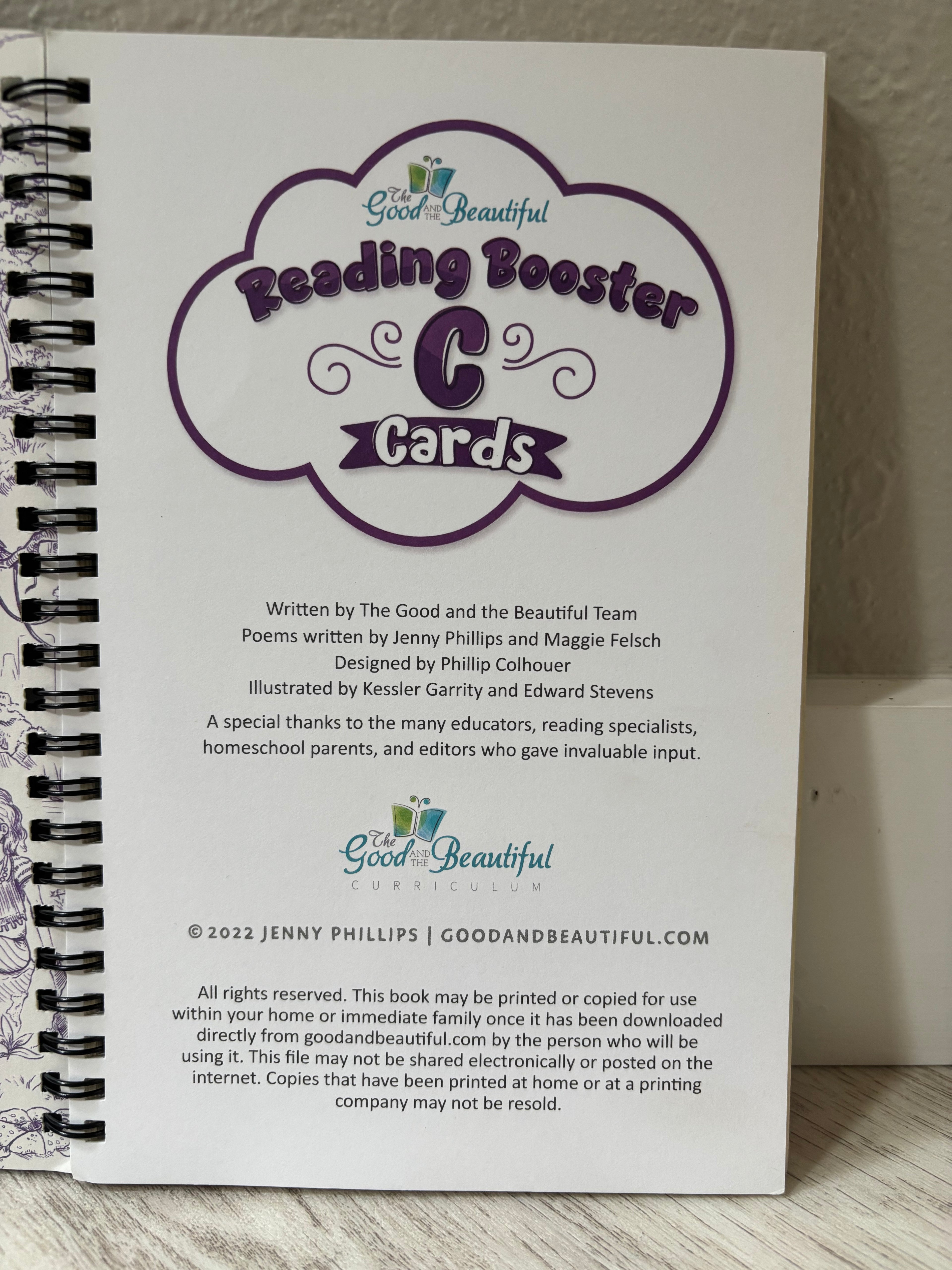 Reading Booster C Cards by The Good and the Beautiful