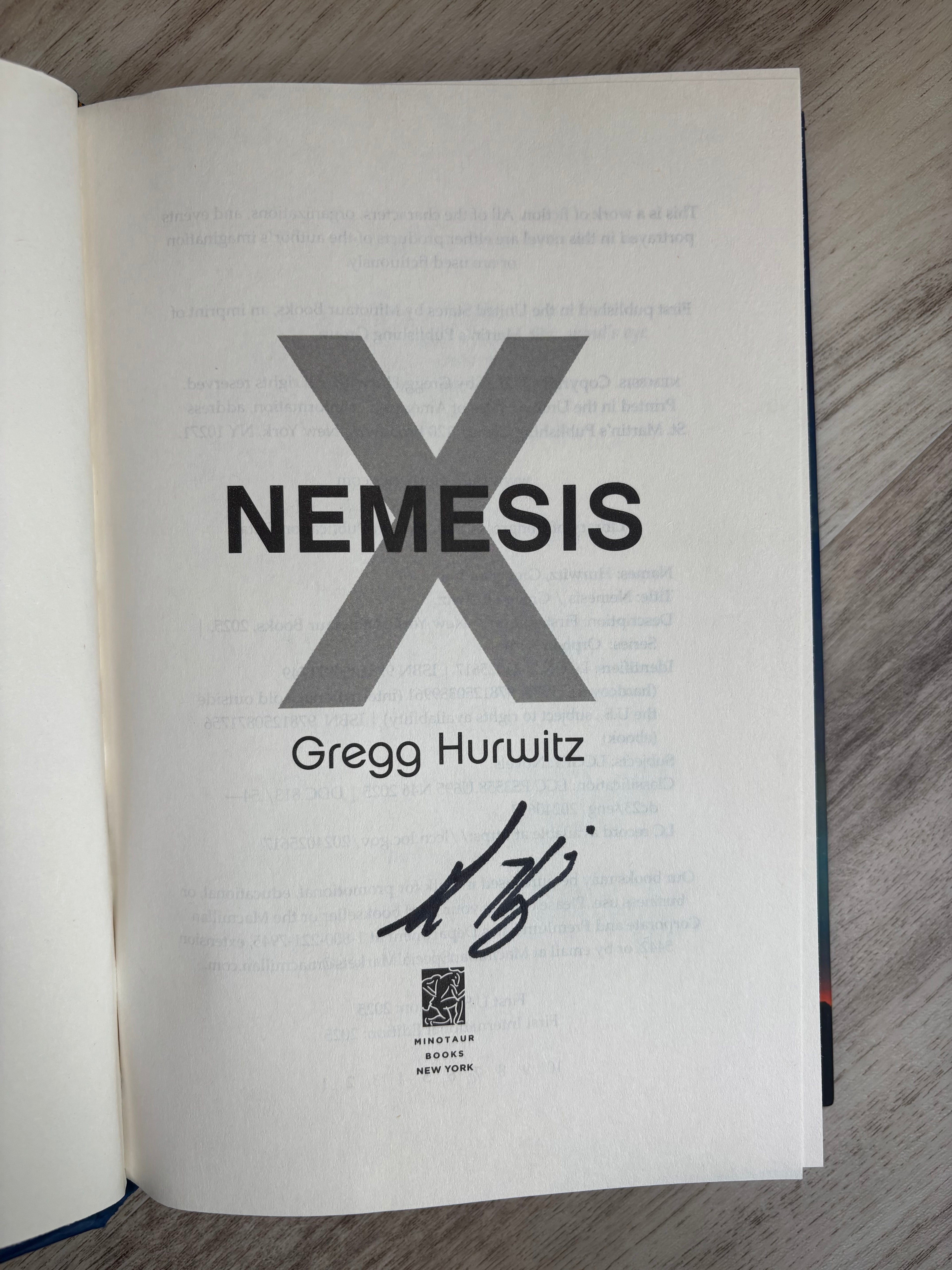 ✍️ Nemesis by Greg Hurwitz (Signed Copy)
